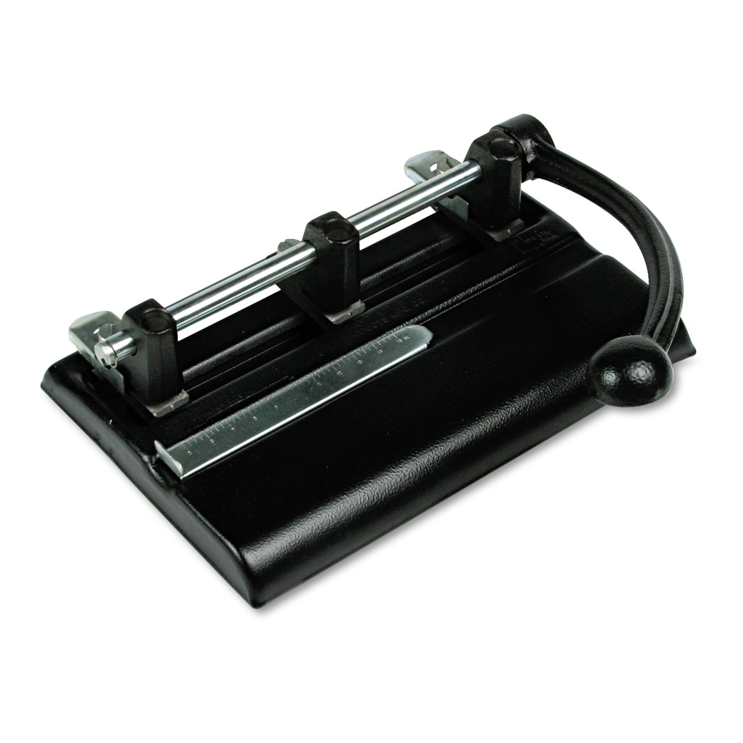 40-Sheet High-Capacity Lever Action Adjustable Two- to Seven-Hole Punch, 13/32" Holes, Black - 
