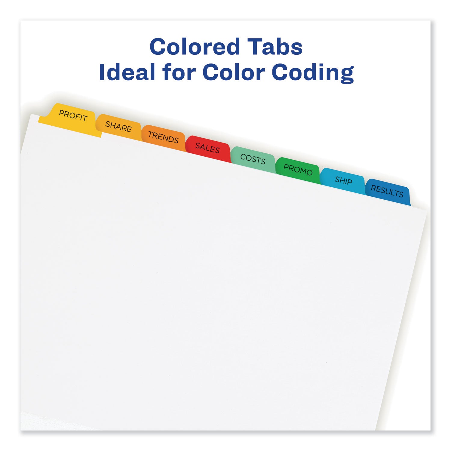 Print and Apply Index Maker Clear Label Dividers, 8-Tab, Color Tabs, 11 x 8.5, White, Traditional Color Tabs, 25 Sets - 