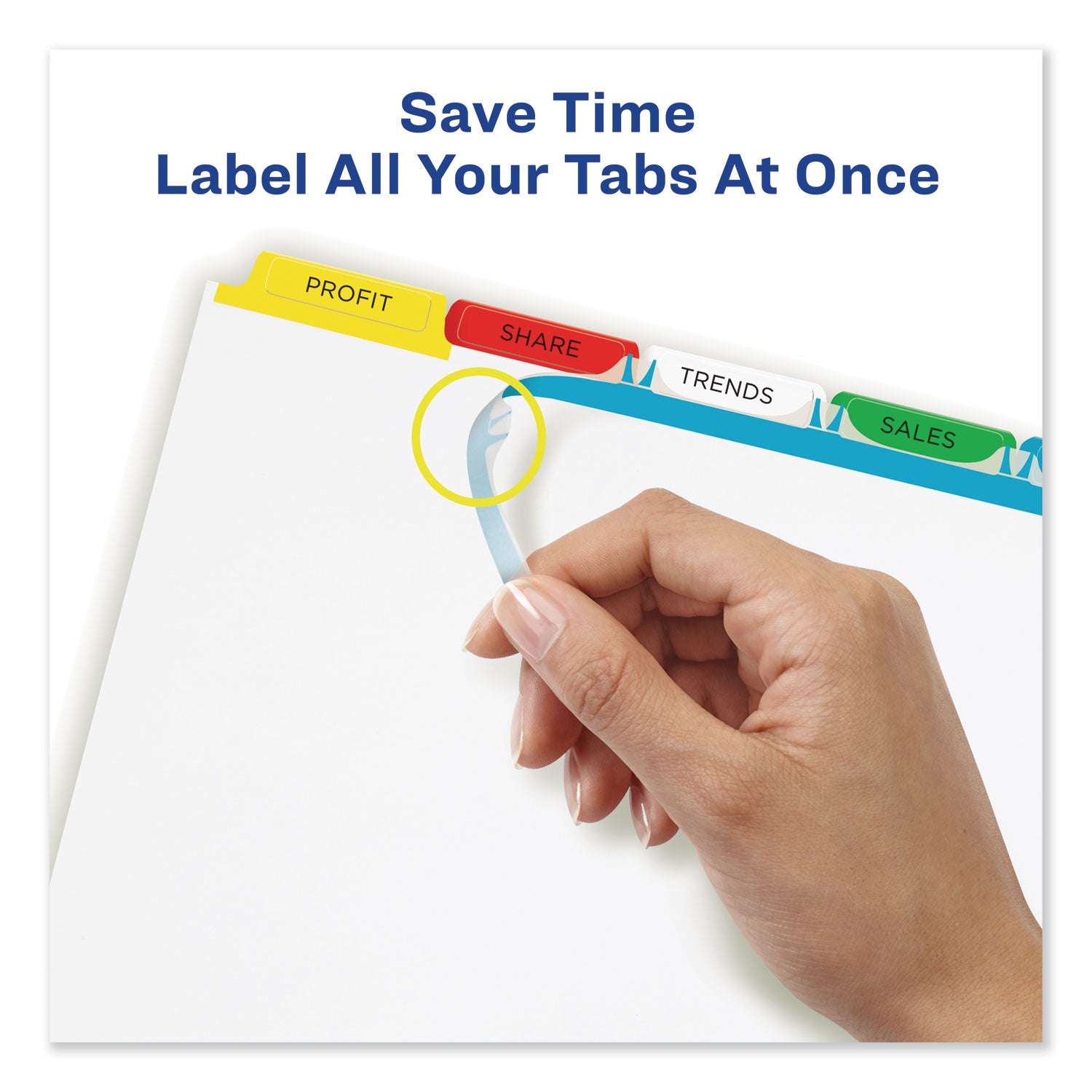Print and Apply Index Maker Clear Label Dividers, 5-Tab, Color Tabs, 11 x 8.5, White, Traditional Color Tabs, 25 Sets - 