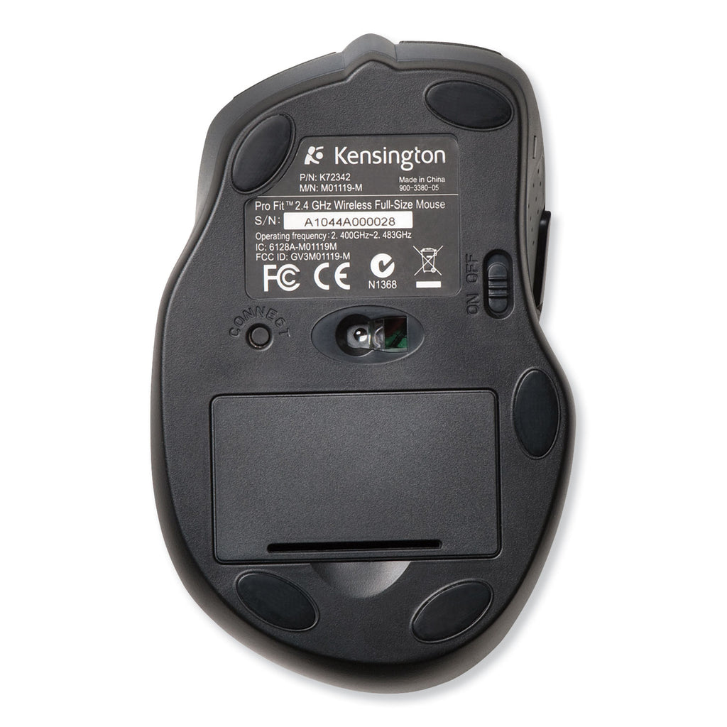 Pro Fit Full-Size Wireless Mouse, 2.4 GHz Frequency/30 ft Wireless Range, Right Hand Use, Black - 