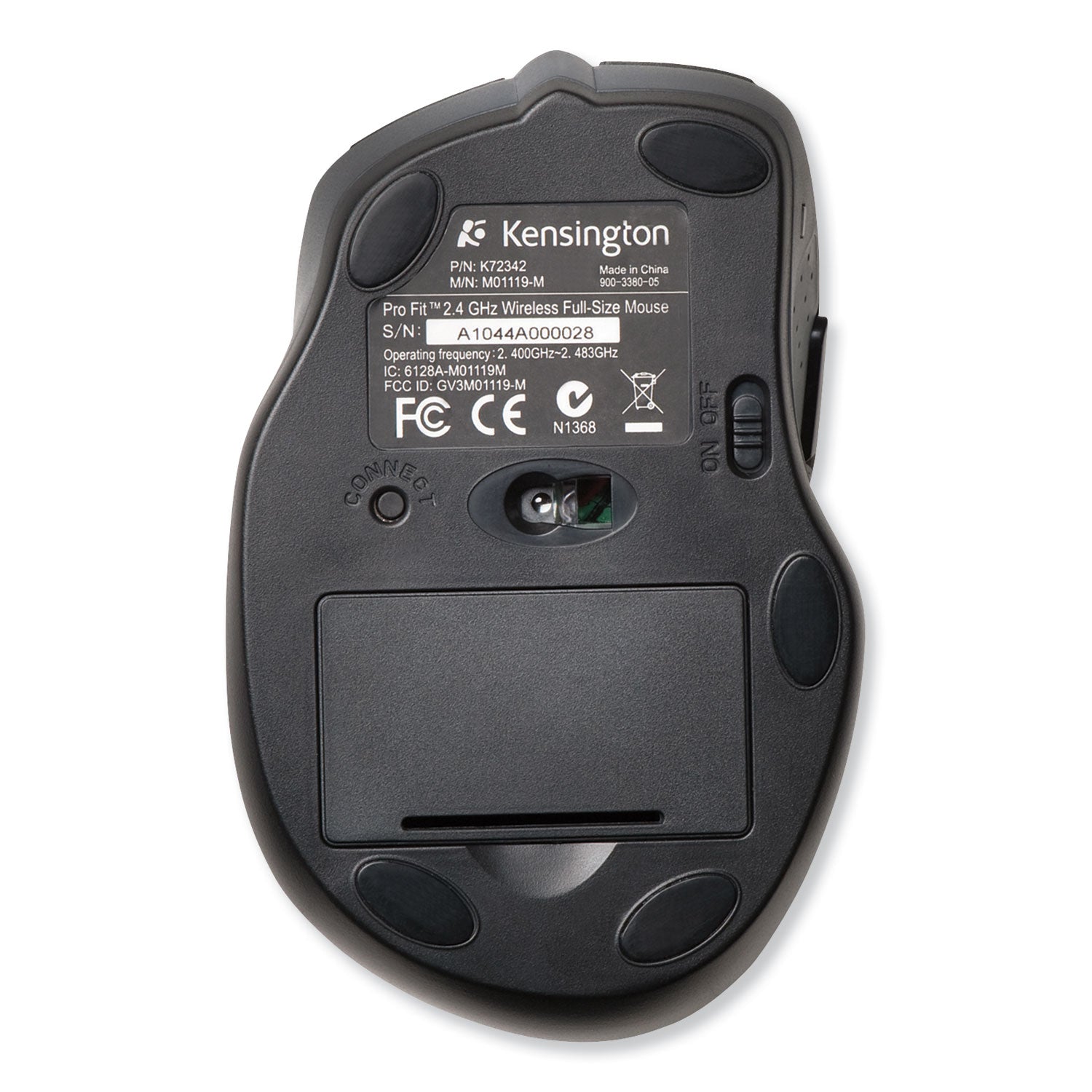 Pro Fit Full-Size Wireless Mouse, 2.4 GHz Frequency/30 ft Wireless Range, Right Hand Use, Black - 
