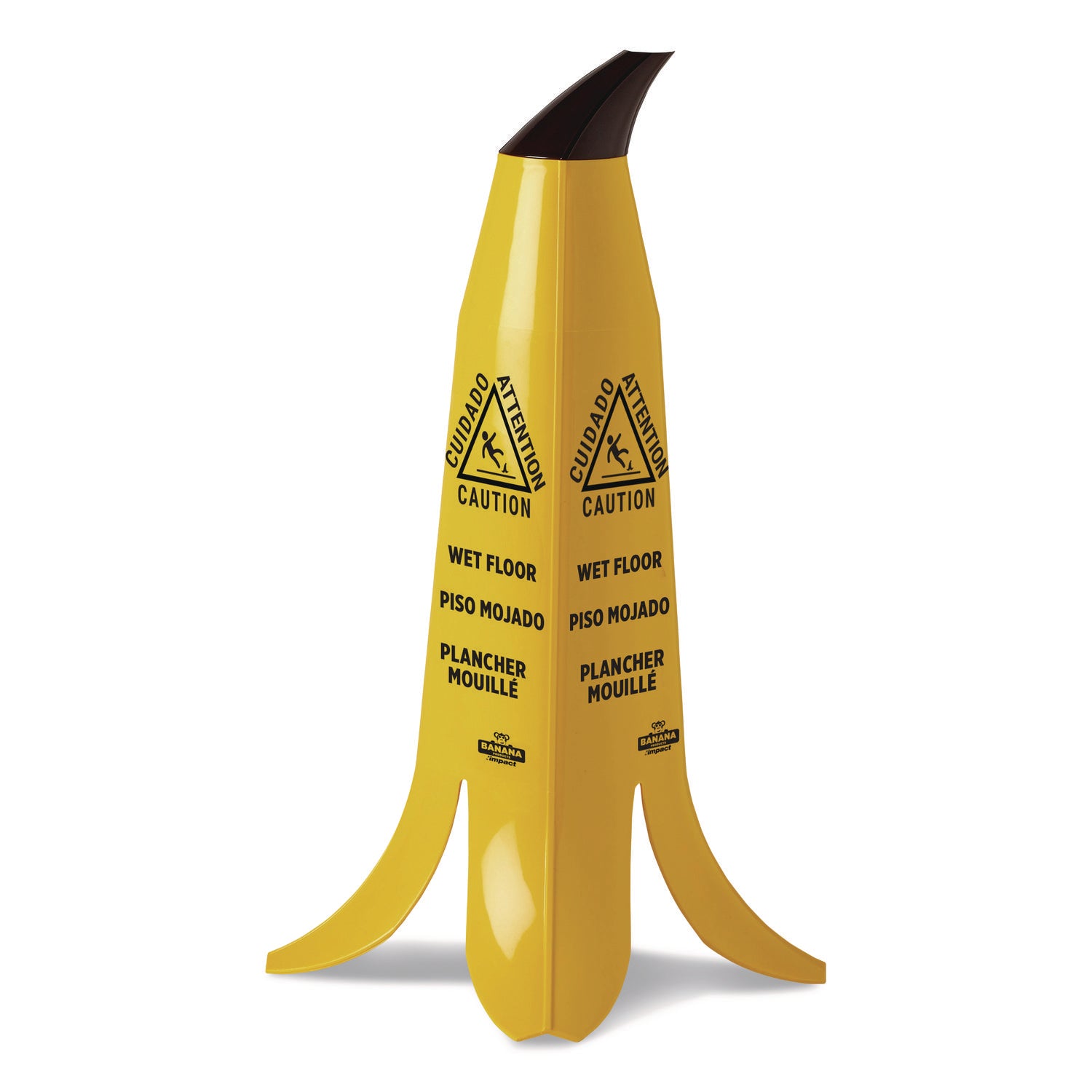 Banana Wet Floor Cones, 11 x 11.15 x 23.25, Yellow/Brown/Black - 1