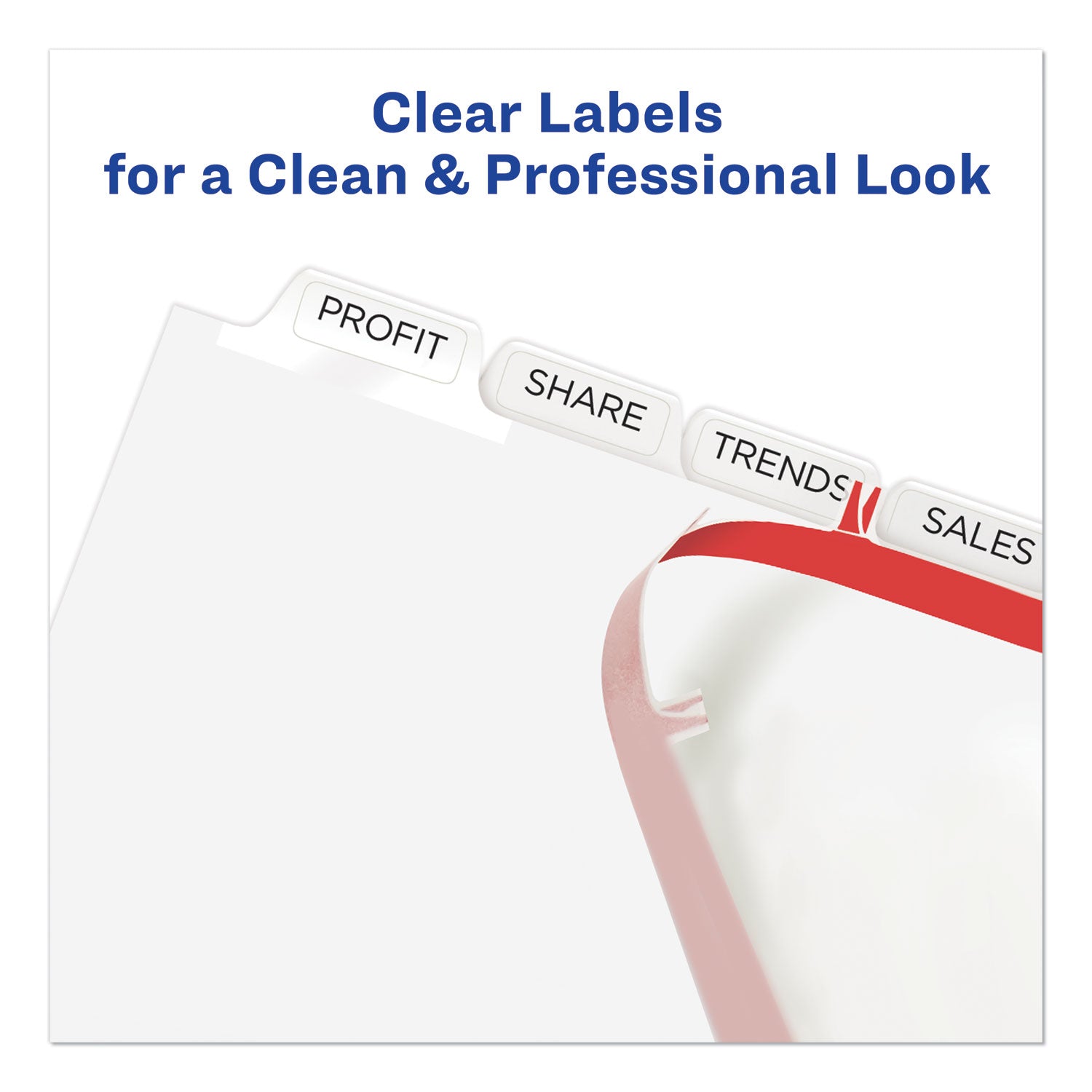 Print and Apply Index Maker Clear Label Unpunched Dividers, 8-Tab, 11 x 8.5, White, White Tabs, 25 Sets - 