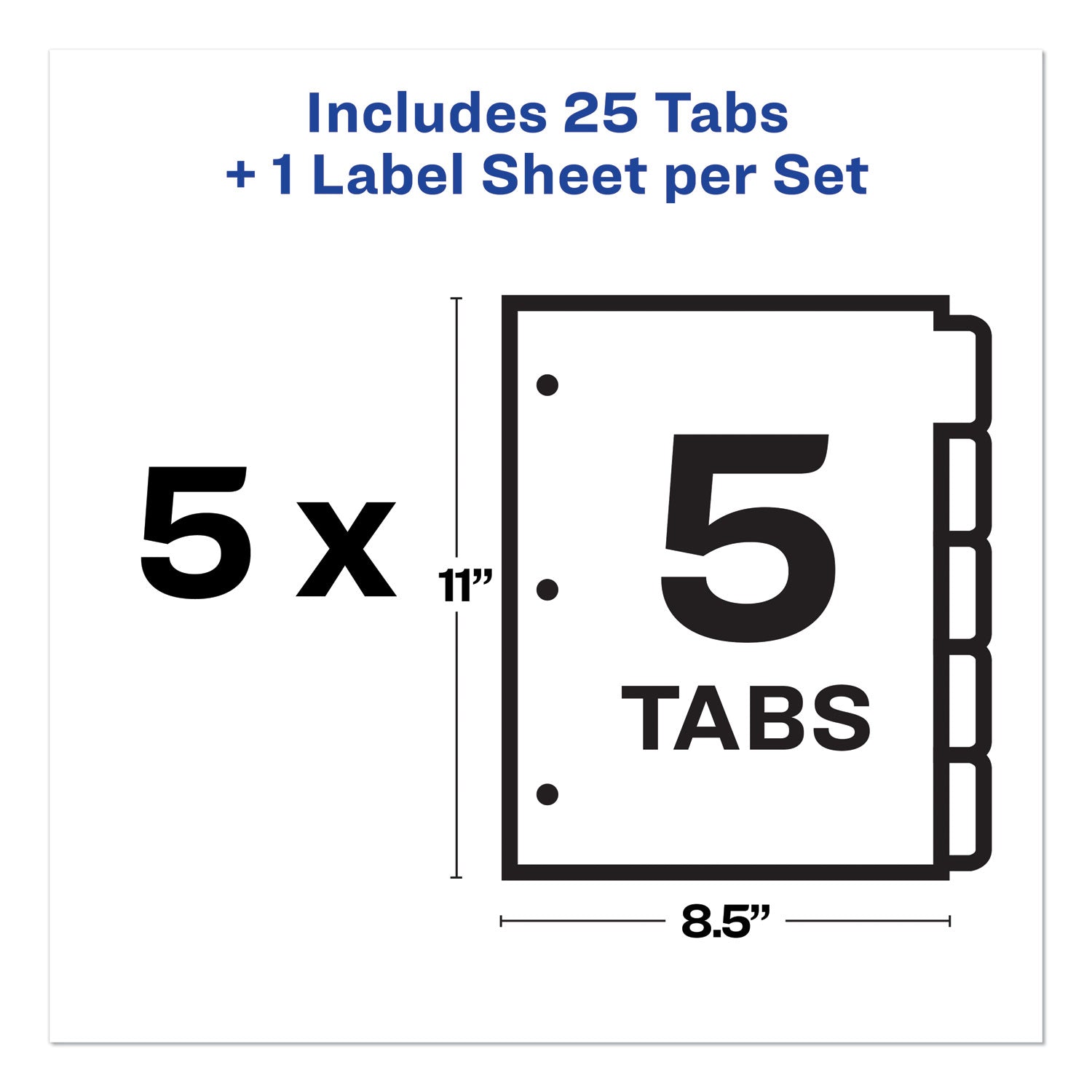 Print and Apply Index Maker Clear Label Plastic Dividers w/Printable Label Strip, 5-Tab, 11 x 8.5, Frosted Clear Tabs, 5 Sets - 