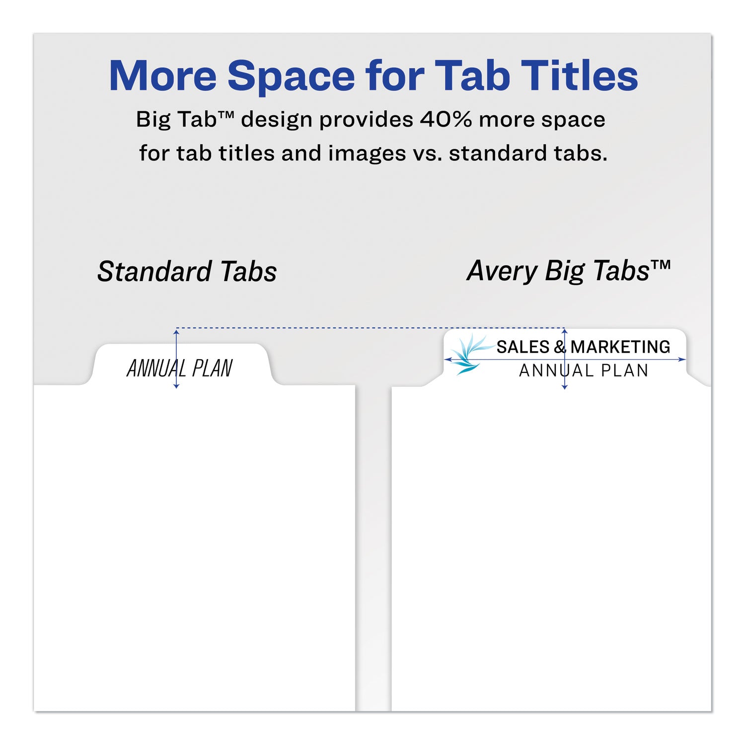 Print and Apply Index Maker Clear Label Dividers, Big Tab, 5-Tab, White Tabs, 11 x 8.5, White, 1 Set - 