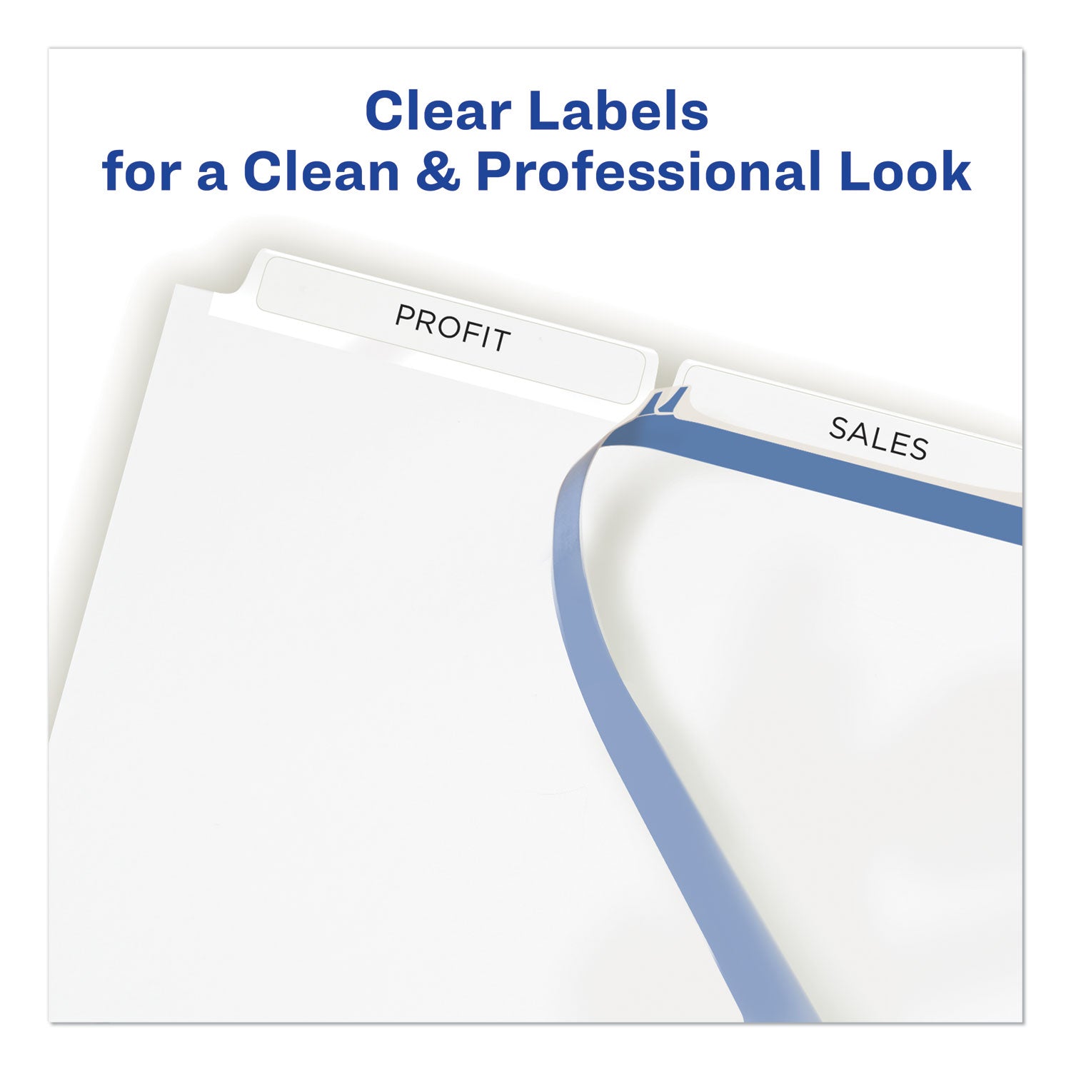 Print and Apply Index Maker Clear Label Dividers, 3-Tab, White Tabs, 11 x 8.5, White, 25 Sets - 