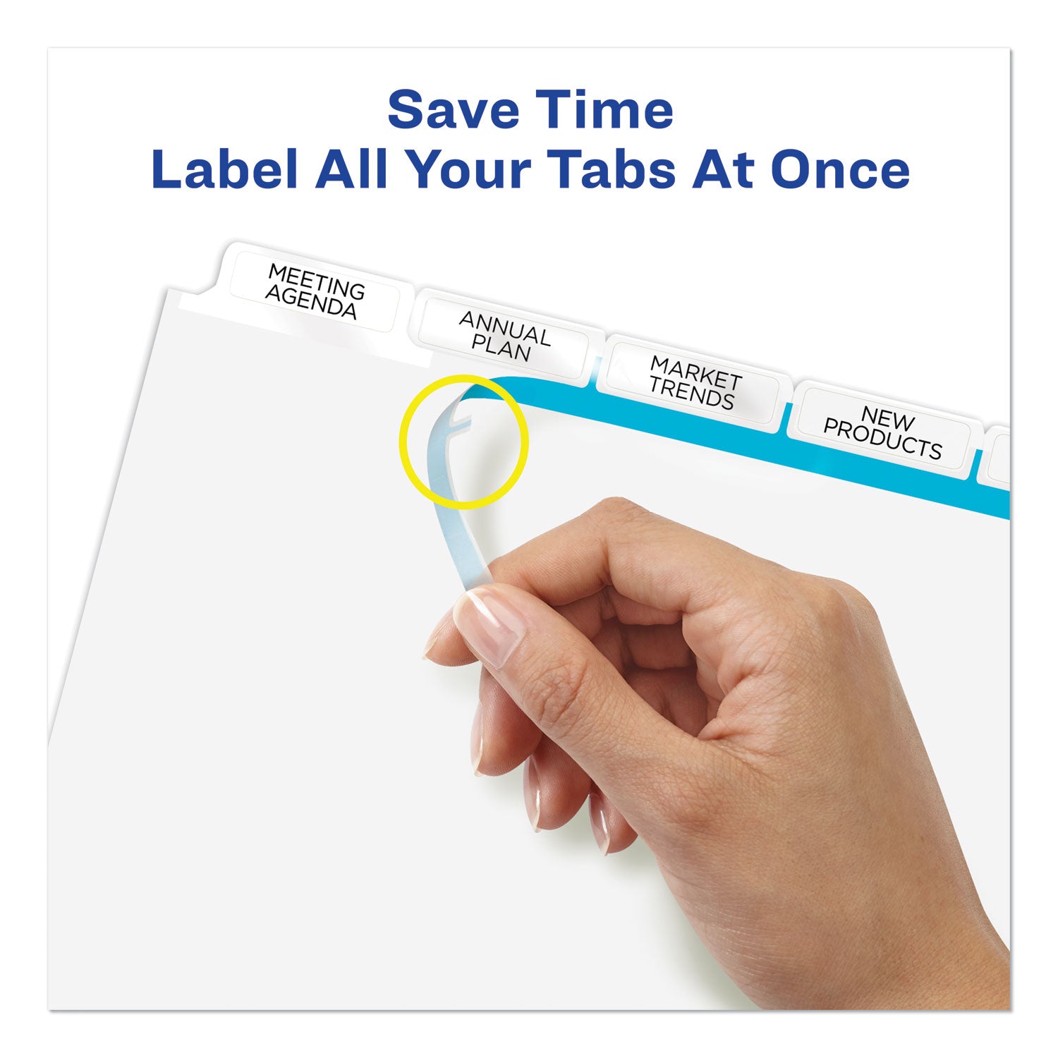 Print and Apply Index Maker Clear Label Dividers, Big Tab, 5-Tab, White Tabs, 11 x 8.5, White, 1 Set - 