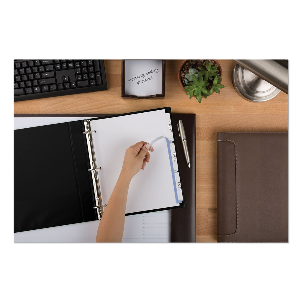 Print and Apply Index Maker Clear Label Dividers, 3-Tab, White Tabs, 11 x 8.5, White, 5 Sets