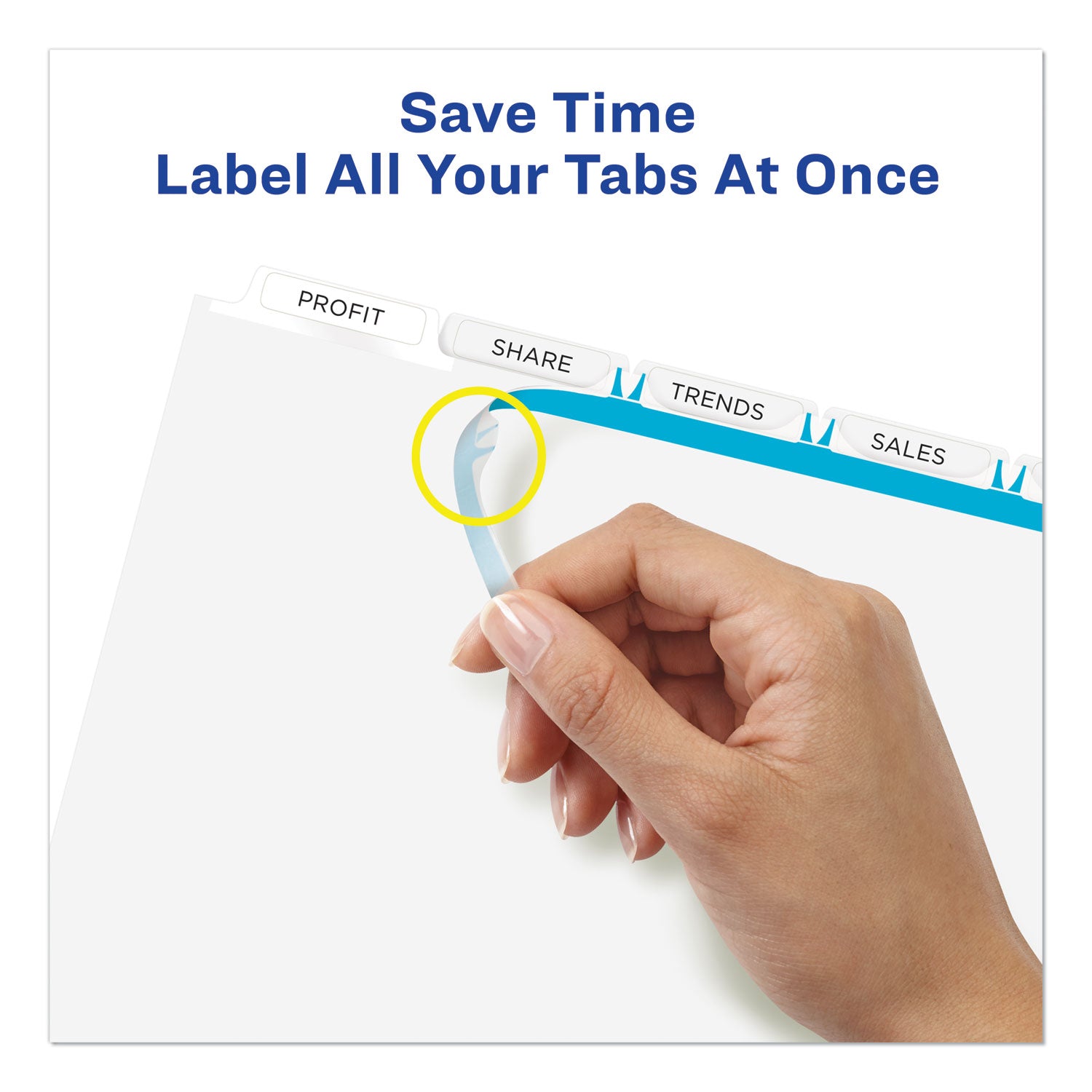 Print and Apply Index Maker Clear Label Dividers, 5-Tab, White Tabs, 11 x 8.5, White, 25 Sets - 