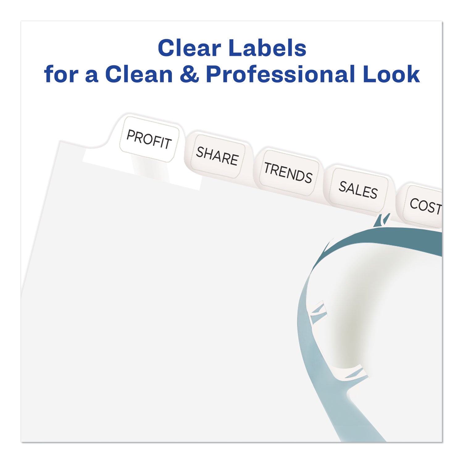 Print and Apply Index Maker Clear Label Dividers, 12-Tab, White Tabs, 11 x 8.5, White, 5 Sets - 