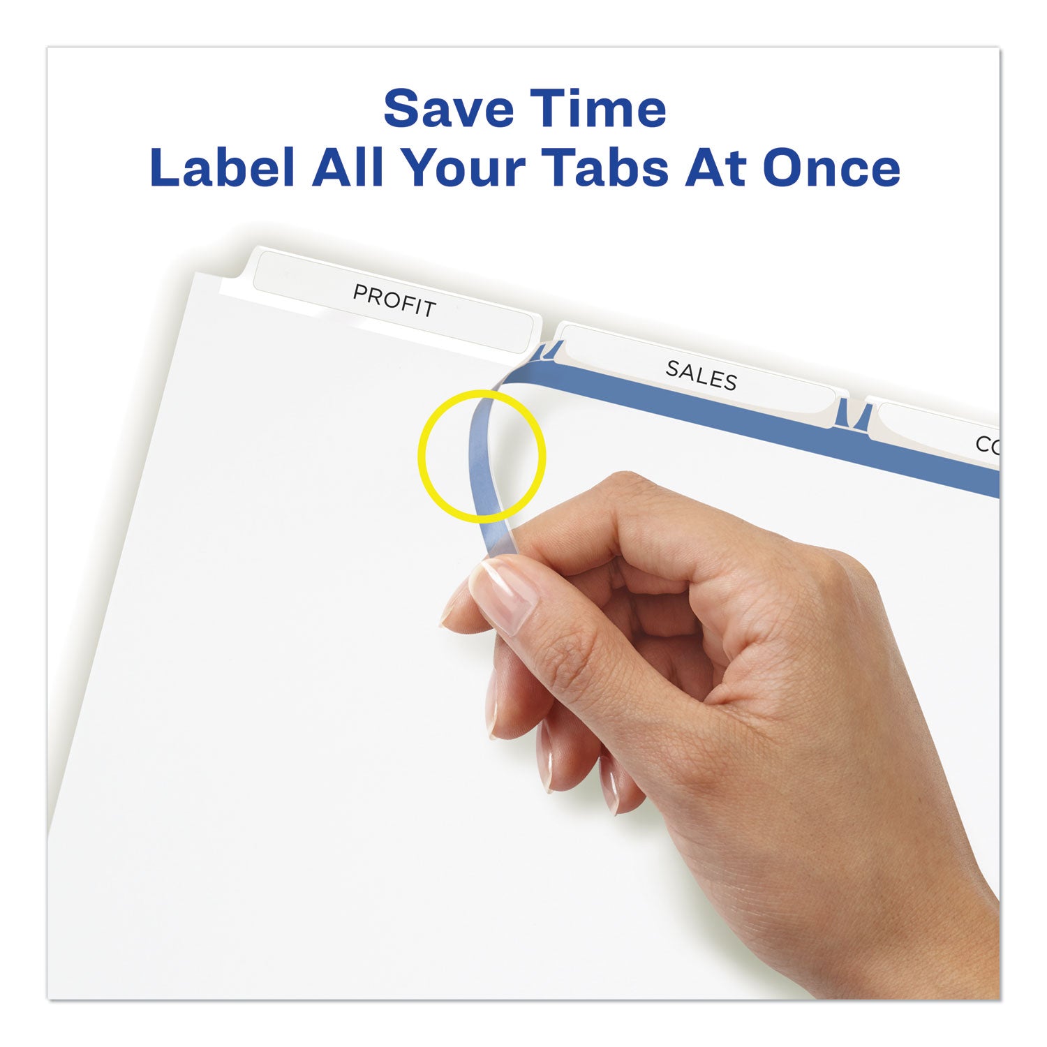 Print and Apply Index Maker Clear Label Dividers, 3-Tab, White Tabs, 11 x 8.5, White, 5 Sets - 