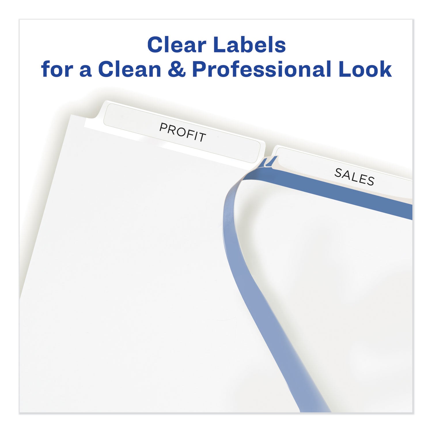 Print and Apply Index Maker Clear Label Dividers, 3-Tab, White Tabs, 11 x 8.5, White, 5 Sets - 