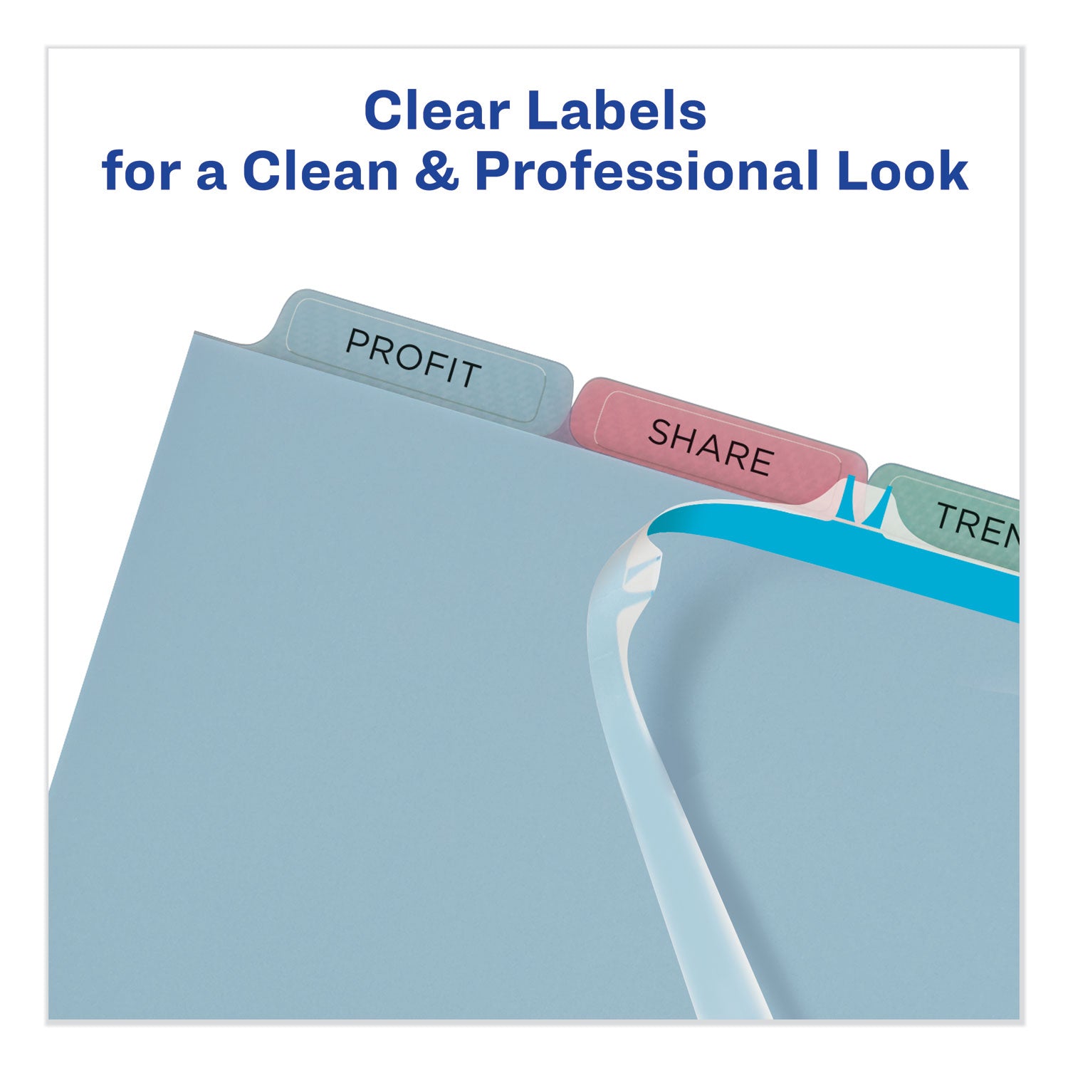 Print and Apply Index Maker Clear Label Plastic Dividers with Printable Label Strip, 5-Tab, 11 x 8.5, Assorted Tabs, 5 Sets - 