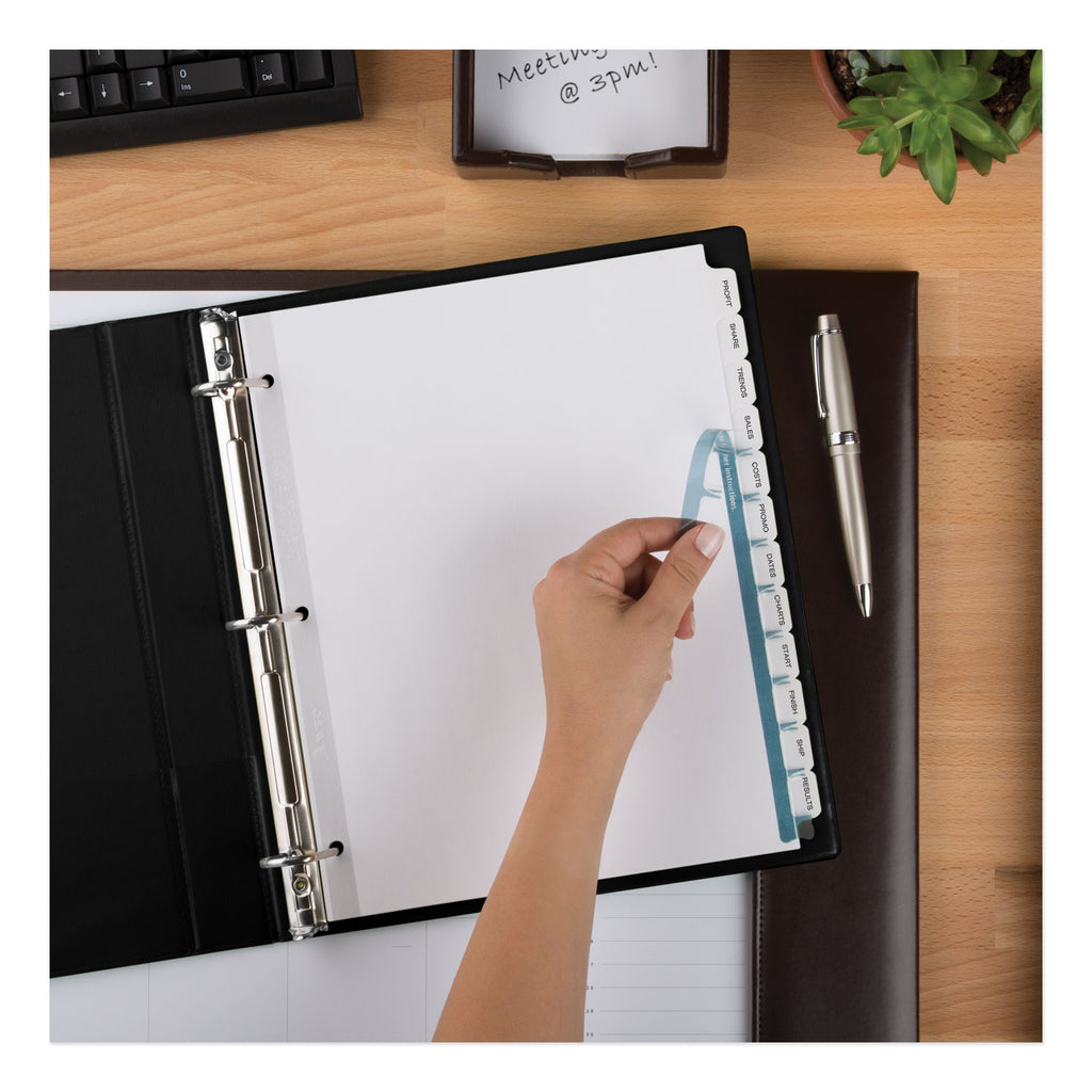 Print and Apply Index Maker Clear Label Dividers, 12-Tab, White Tabs, 11 x 8.5, White, 5 Sets