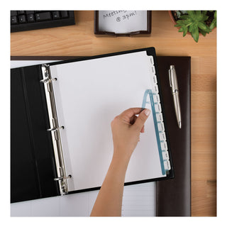 Print and Apply Index Maker Clear Label Dividers, 12-Tab, White Tabs, 11 x 8.5, White, 5 Sets