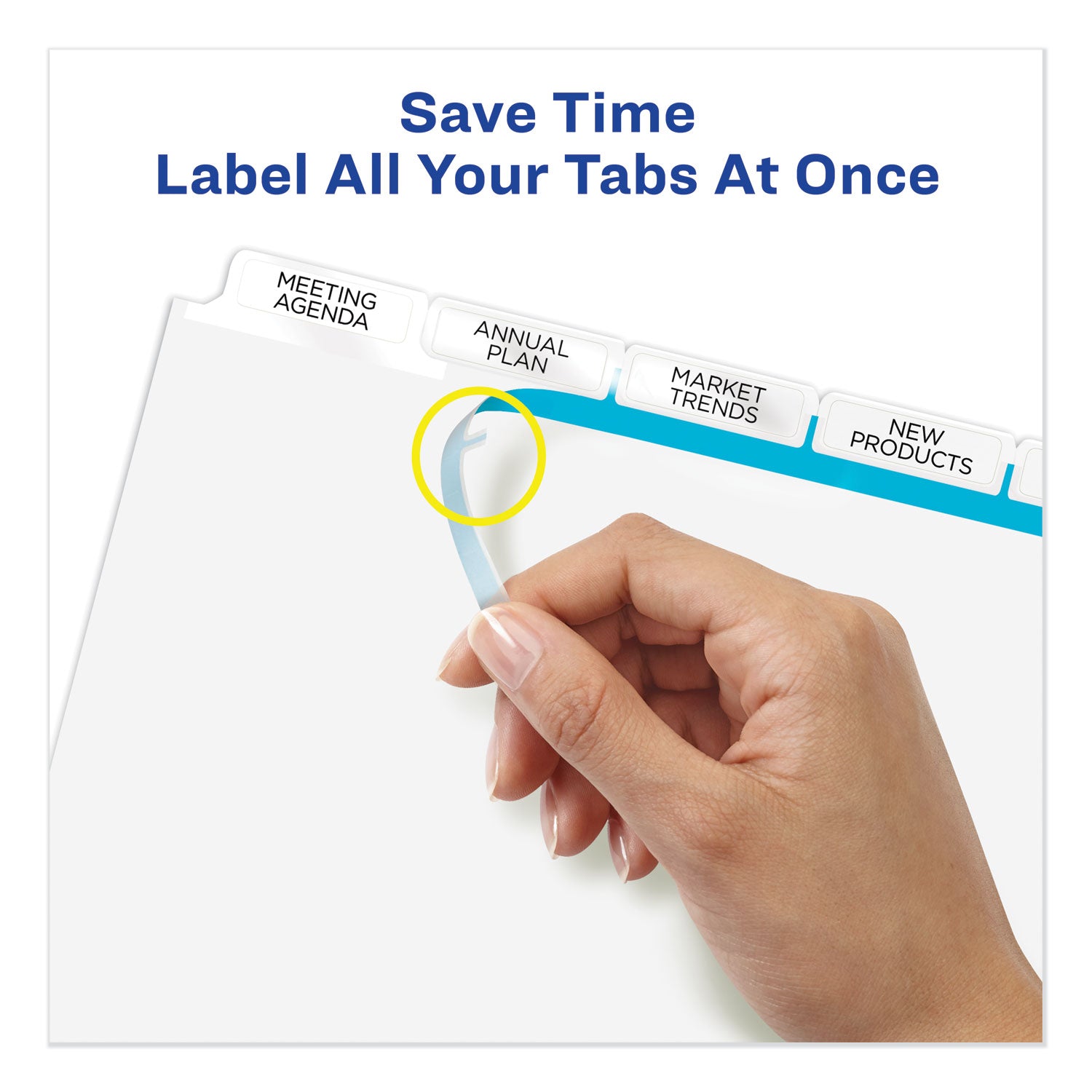 Print and Apply Index Maker Clear Label Dividers, Big Tab, 5-Tab, White Tabs, 11 x 8.5, White, 5 Sets - 