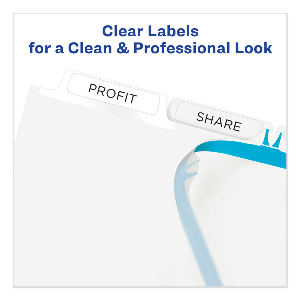 Print and Apply Index Maker Clear Label Unpunched Dividers, 5-Tab, 11 x 8.5, White, 25 Sets