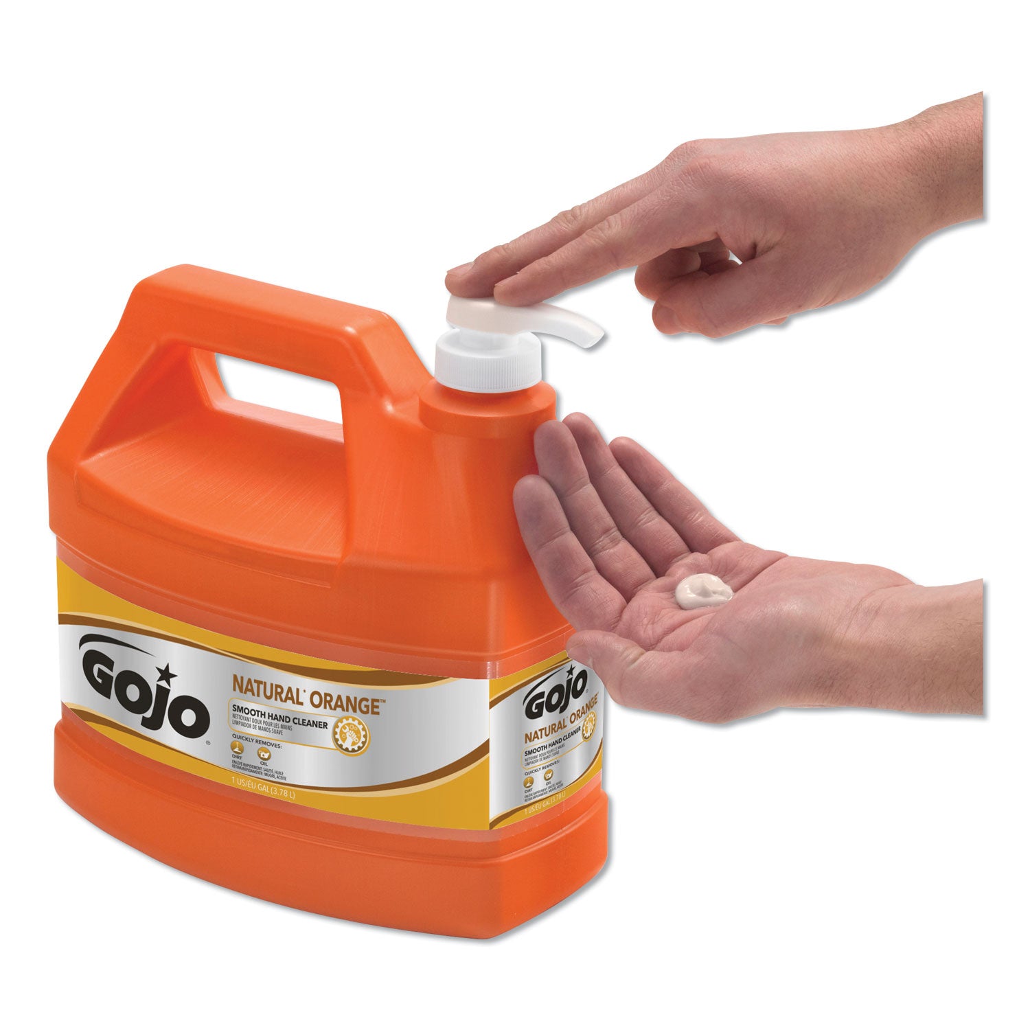 natural-orange-smooth-hand-cleaner-citrus-scent-1-gal-pump-dispenser-4-carton_goj094504 - 4