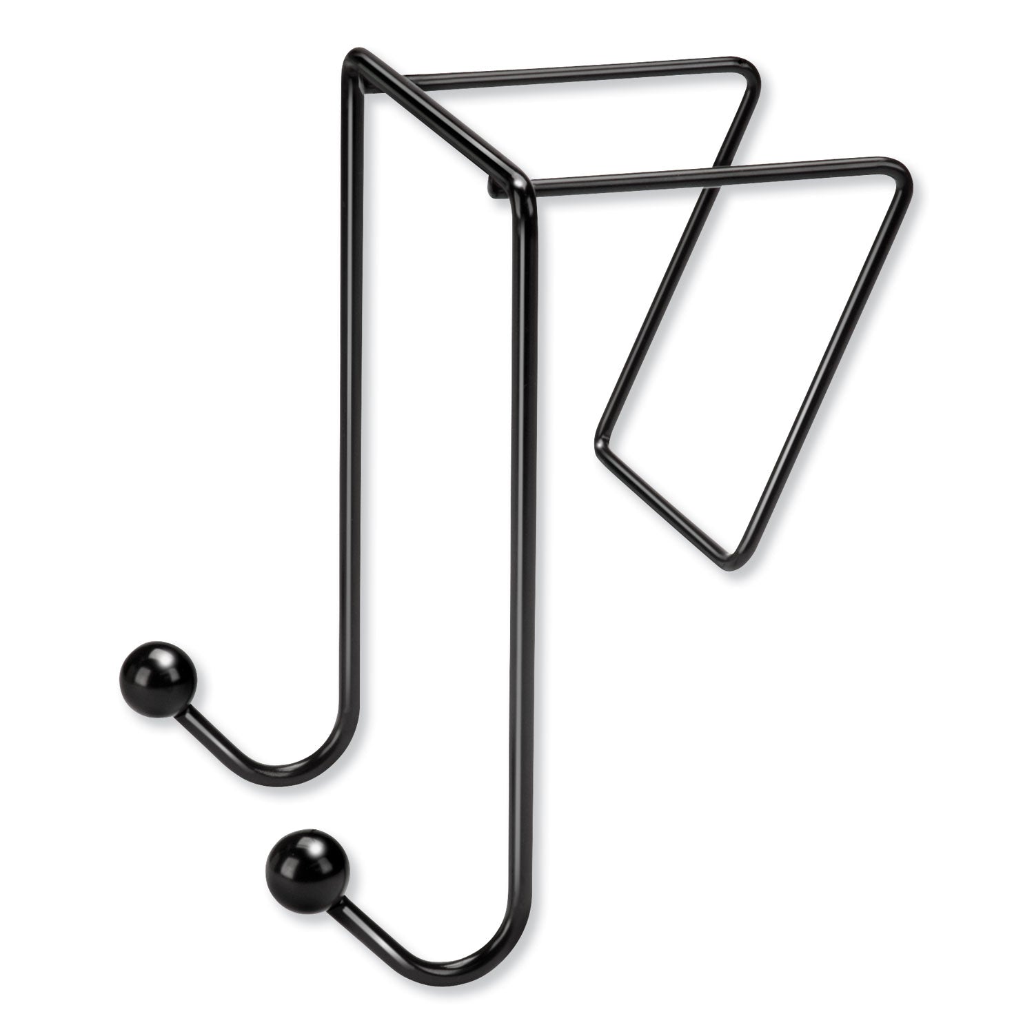 Partition Additions Wire Double-Garment Hook, 4 x 5.13 x 6, Over-the Panel Mount, Black - 