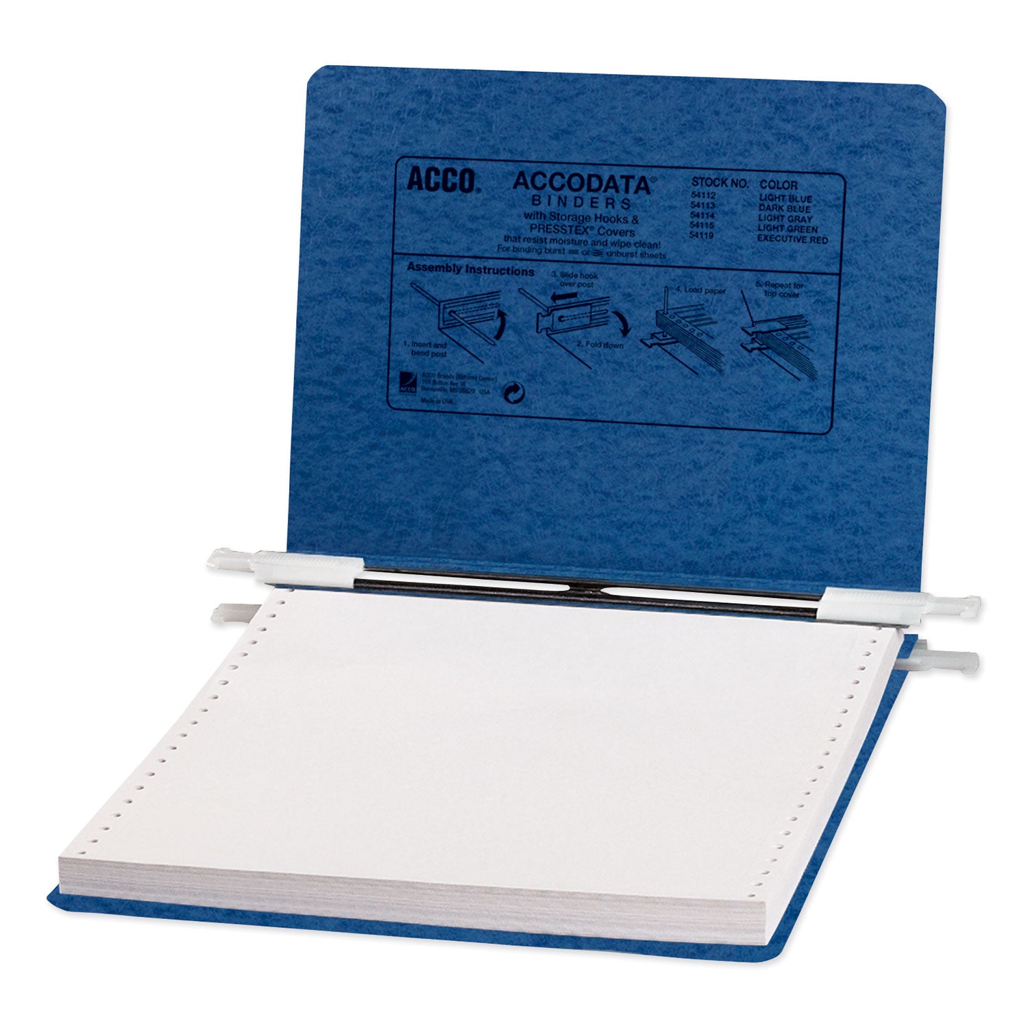 PRESSTEX Covers with Storage Hooks, 2 Posts, 6" Capacity, 9.5 x 11, Dark Blue - 