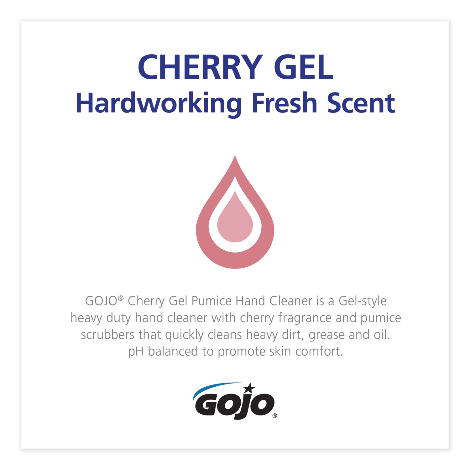Cherry Gel Pumice Hand Cleaner, Cherry Scent, 2,000 ml Refill, 4/Carton