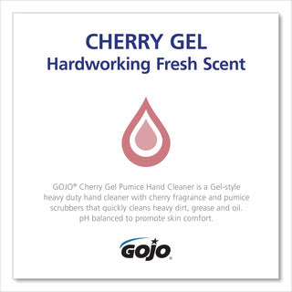 Cherry Gel Pumice Hand Cleaner, Cherry Scent, 1 gal Bottle, 2/Carton