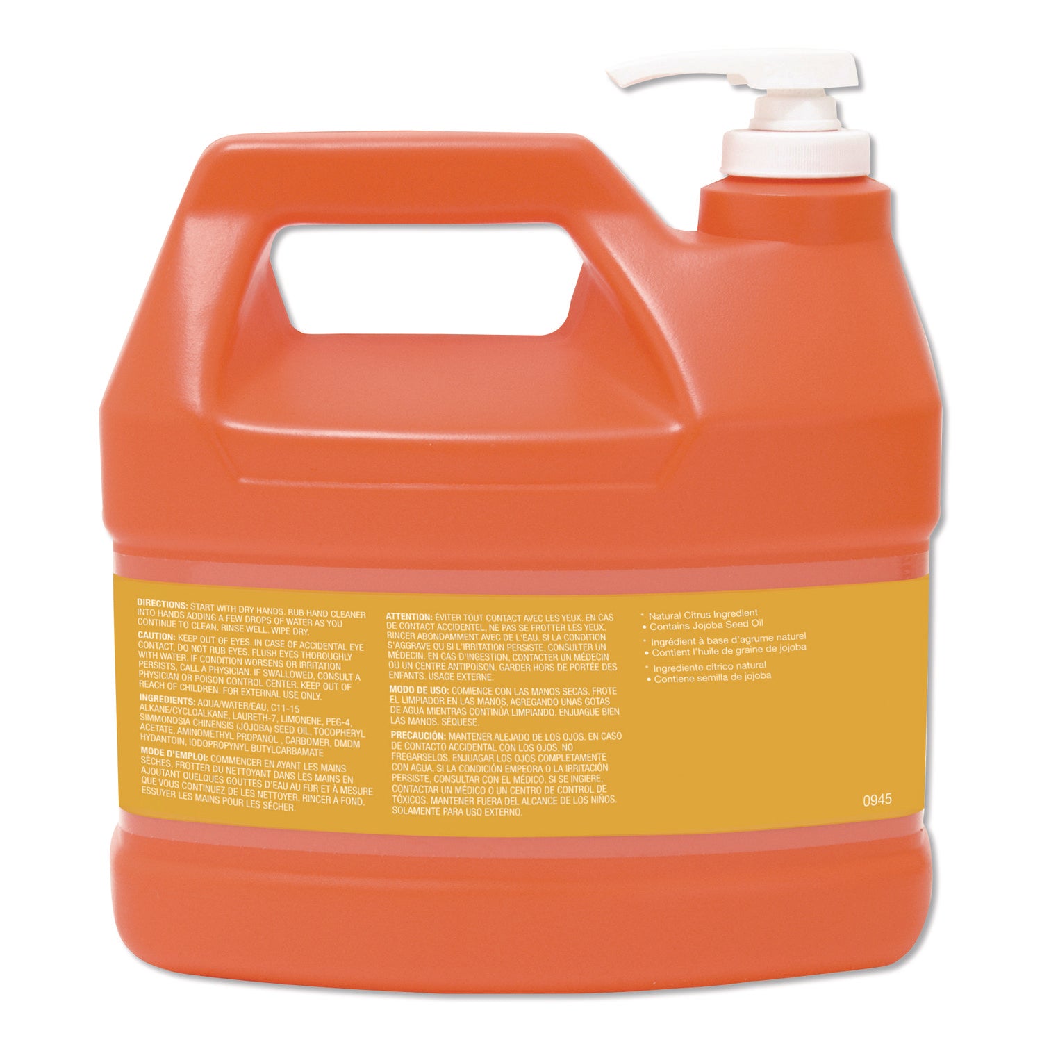NATURAL ORANGE Smooth Hand Cleaner, Citrus Scent, 1 gal Pump Dispenser, 4/Carton