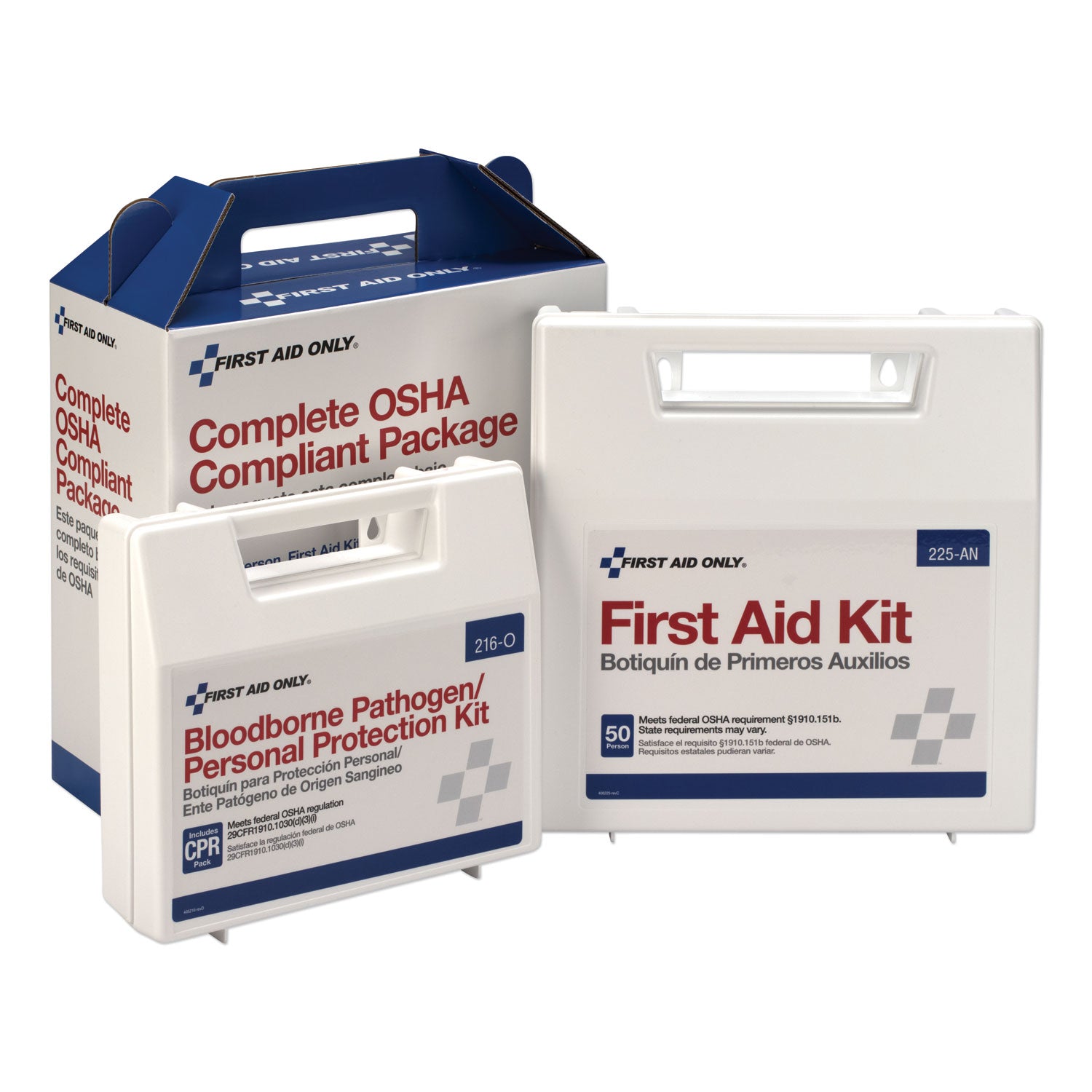 First Aid Kit for 50 People, 229 Pieces, ANSI/OSHA Compliant, Plastic Case - 