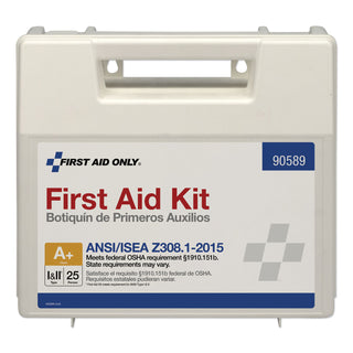 ANSI 2015 Compliant Class A+ Type I and II First Aid Kit for 25 People, 141 Pieces, Plastic Case