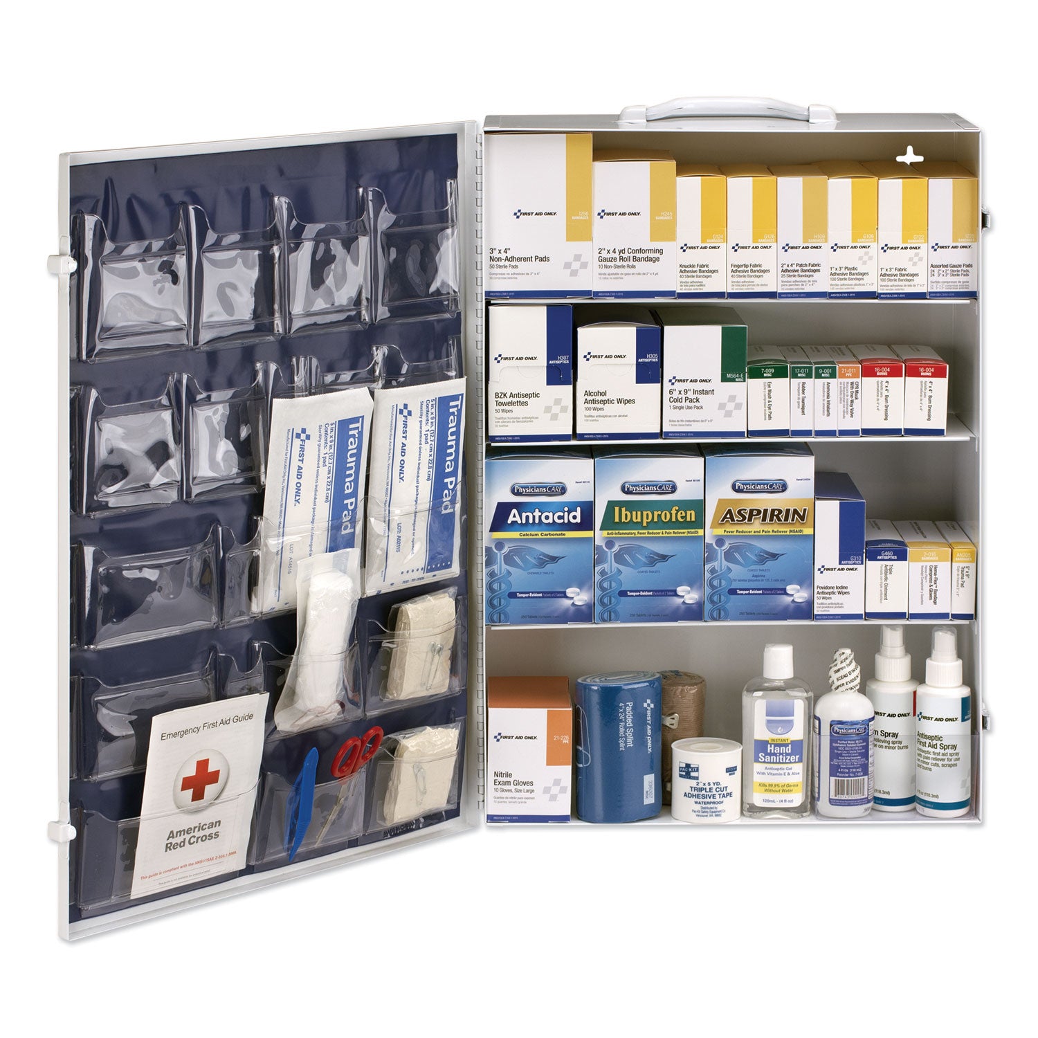 ansi-class-b+-4-shelf-first-aid-station-with-medications-1461-pieces-metal-case_fao90576 - 2