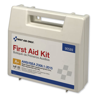 ANSI 2015 Compliant Class A+ Type I and II First Aid Kit for 25 People, 141 Pieces, Plastic Case