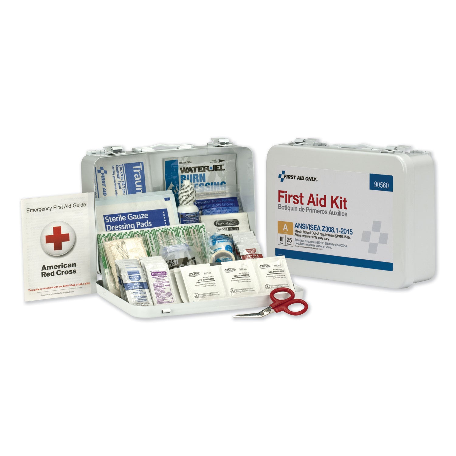 ansi-class-a-25-person-bulk-first-aid-kit-for-25-people-89-pieces-metal-case_fao90560 - 1