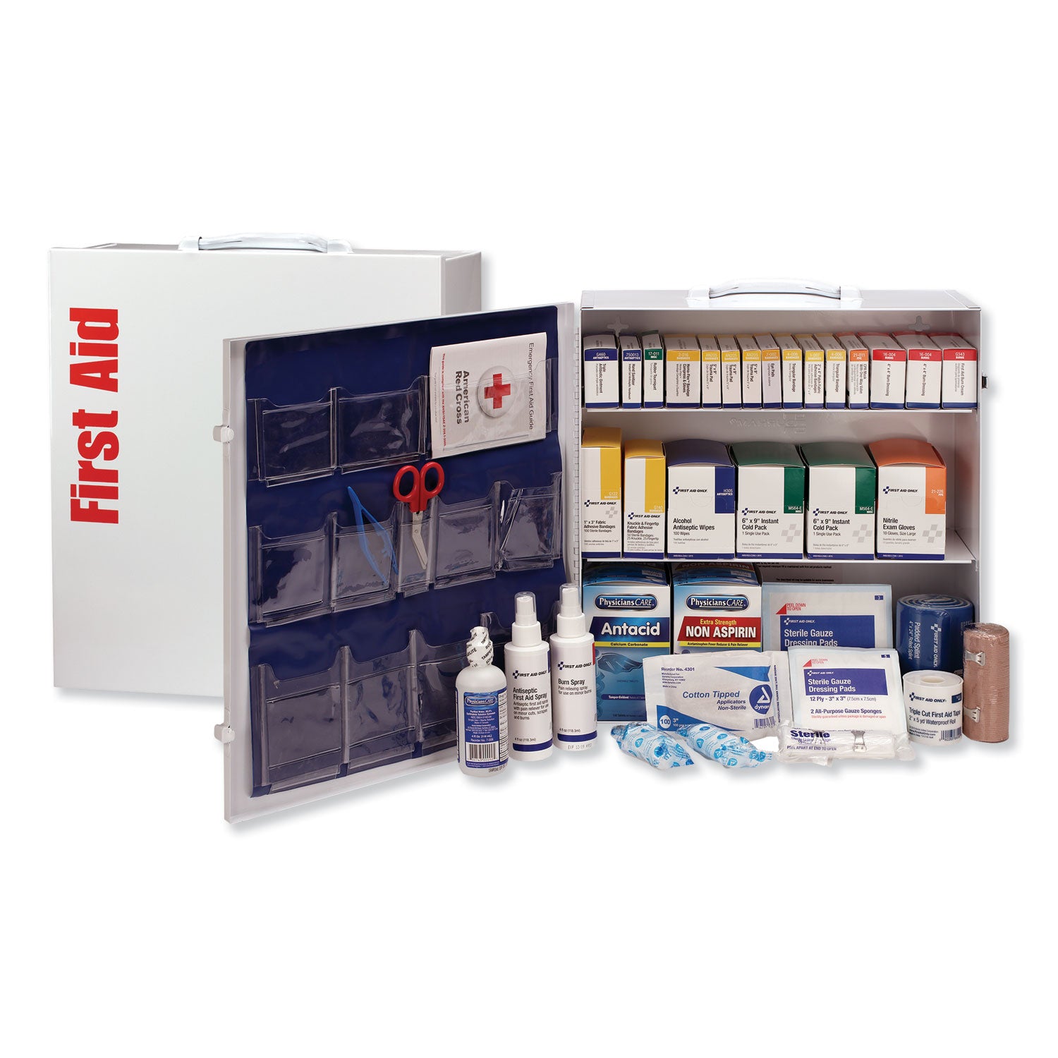 ansi-2015-class-a+-type-i-and-ii-industrial-first-aid-kit-100-people-676-pieces-metal-case_fao90575 - 1