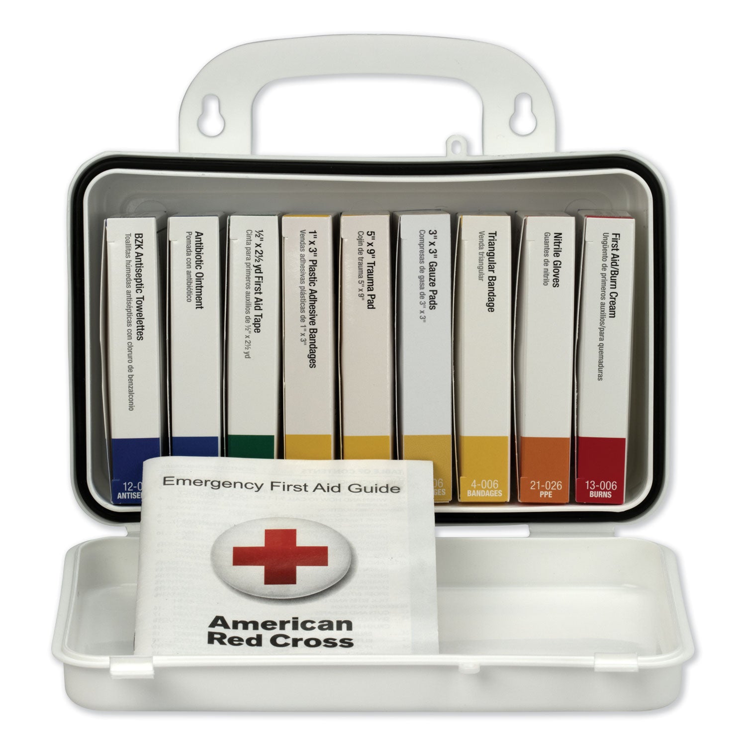 ANSI-Compliant First Aid Kit, 64 Pieces, Plastic Case - 