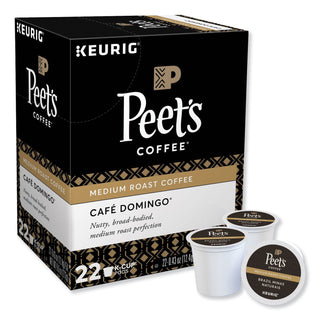 Peet's Coffee K-Cup Cafe Domingo Coffee - Compatible with Keurig Brewer - Medium - 22 / Box