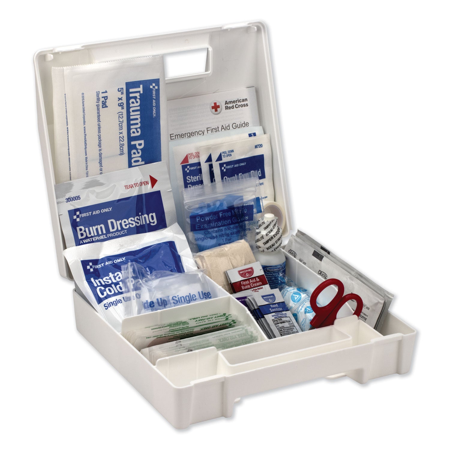 ANSI 2015 Compliant Class A Type I and II First Aid Kit for 25 People, 89 Pieces, Plastic Case - 