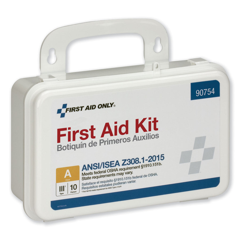 ANSI Class A 10 Person First Aid Kit, 71 Pieces, Plastic Case