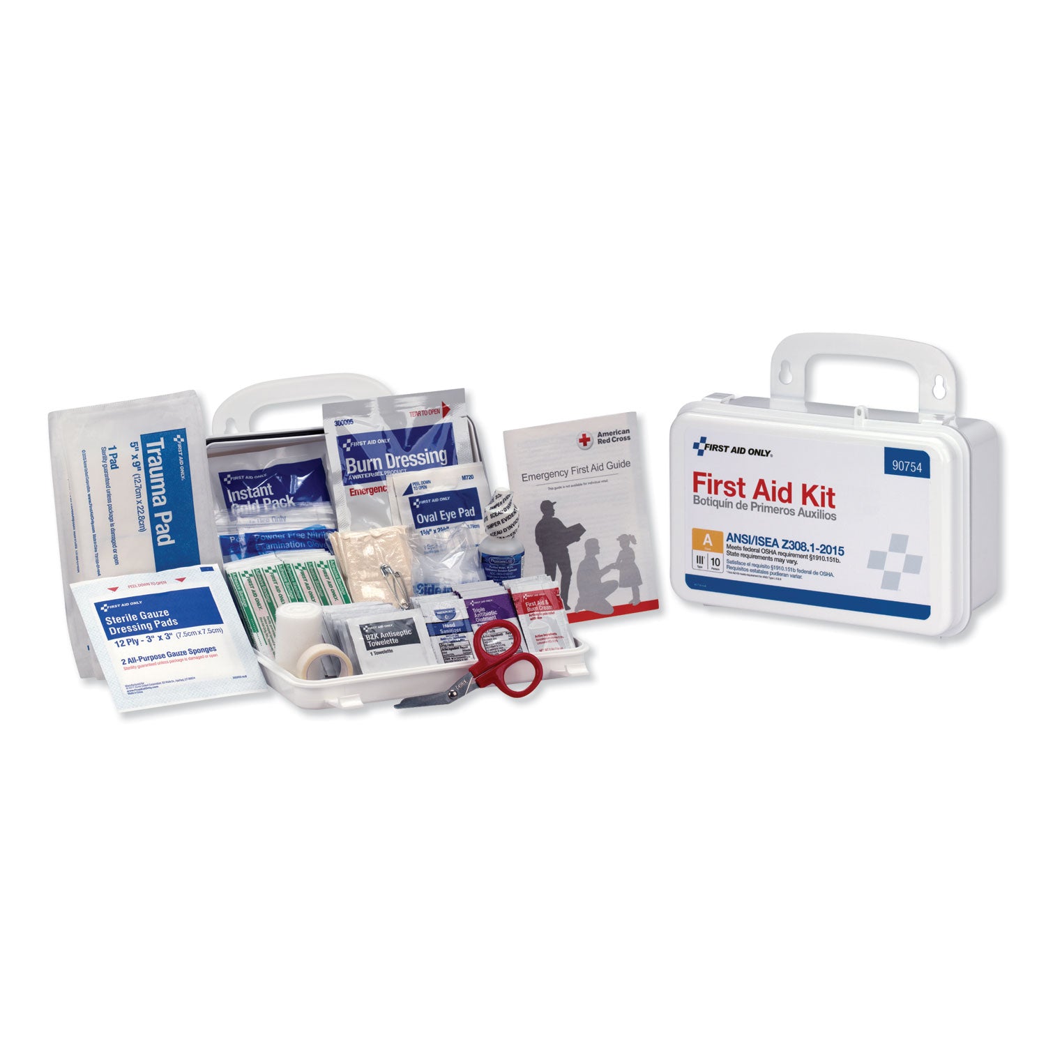 ansi-class-a-10-person-first-aid-kit-71-pieces-plastic-case_fao90754 - 1