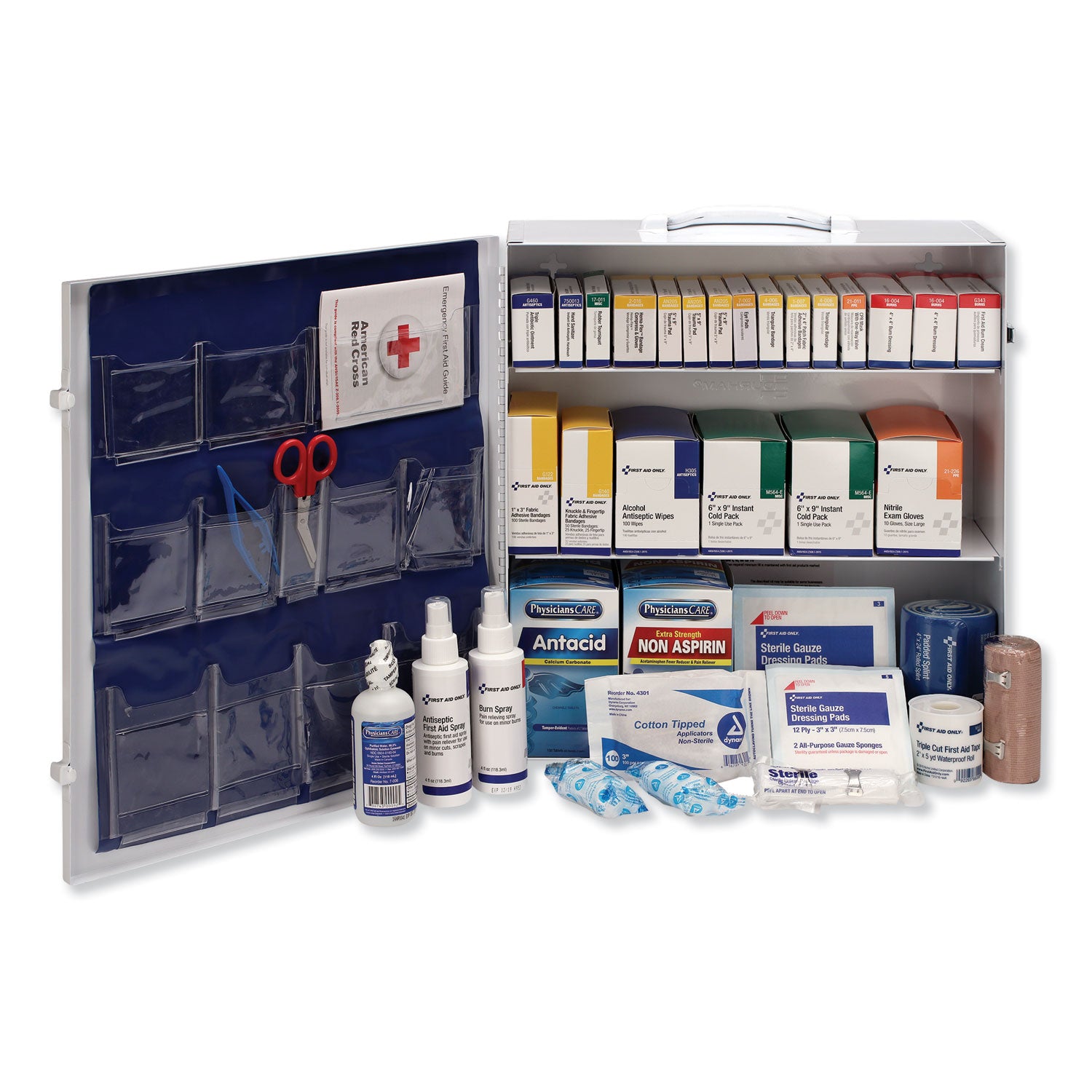 ansi-2015-class-a+-type-i-and-ii-industrial-first-aid-kit-100-people-676-pieces-metal-case_fao90575 - 2