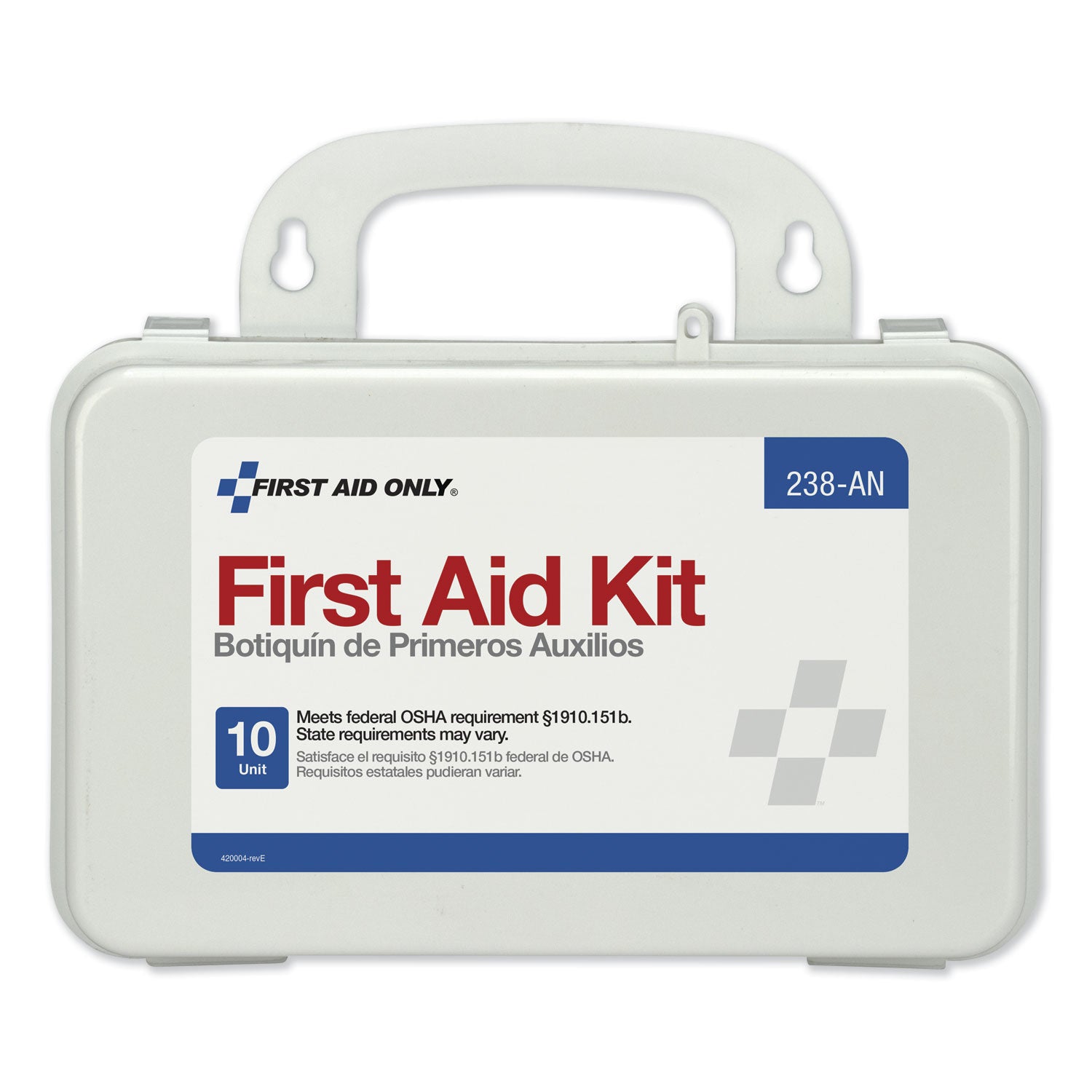 ANSI-Compliant First Aid Kit, 64 Pieces, Plastic Case