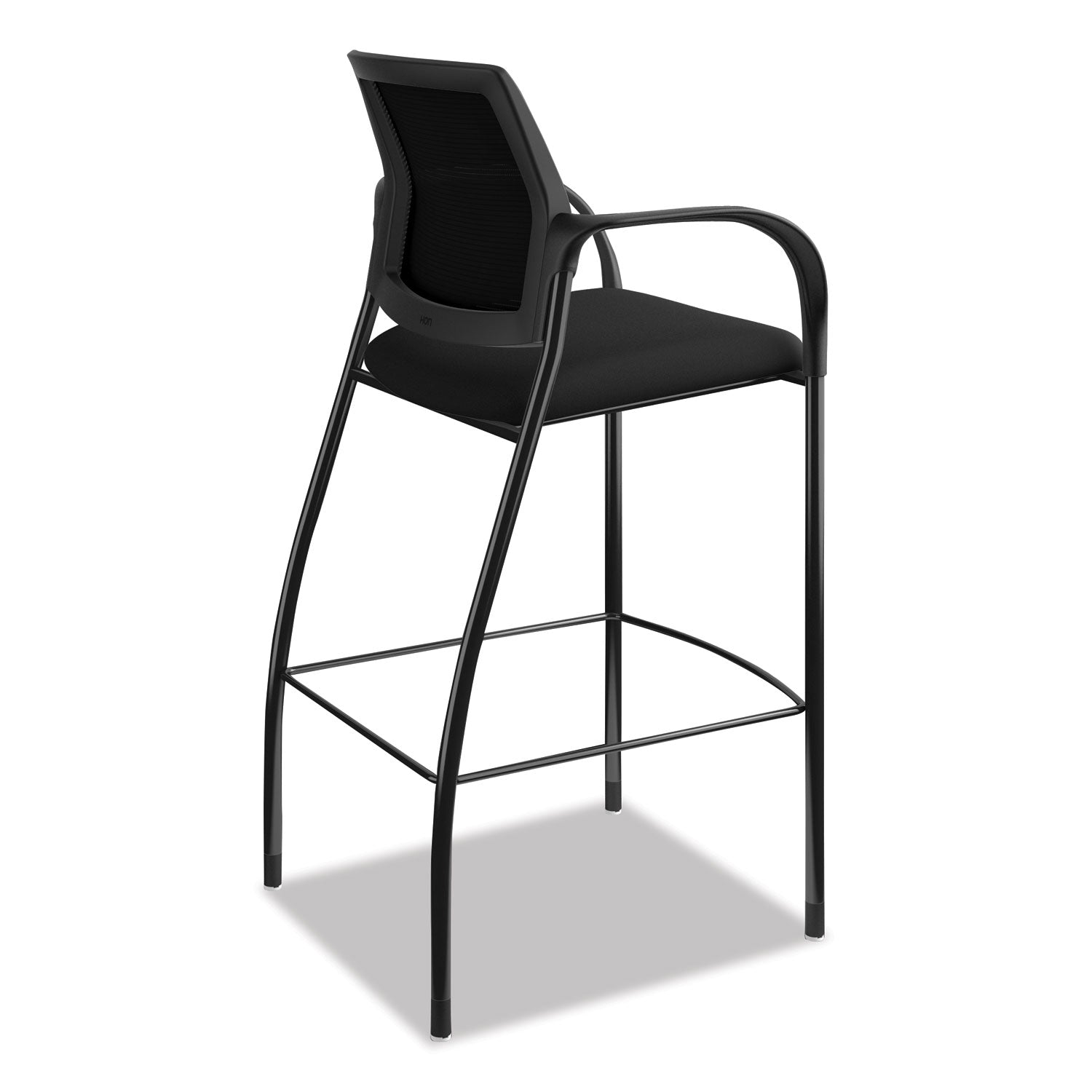 Ignition 2.0 Ilira-Stretch Mesh Back Cafe Height Stool, Supports Up to 300 lb, 31" High Seat, Black Seat/Back, Black Base