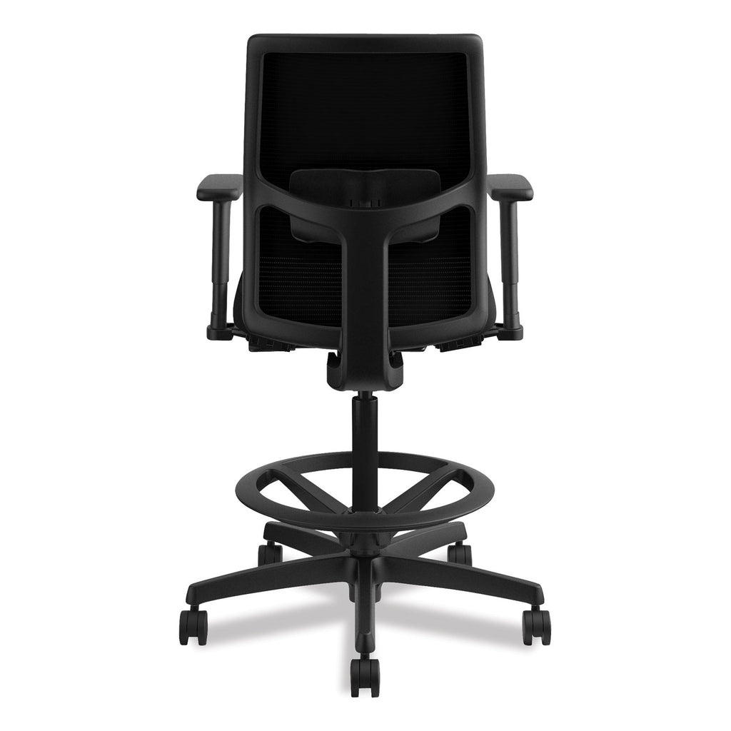 Ignition 2.0 Ilira-Stretch Mesh Back Task Stool, Supports Up to 300 lb, 23" to 32" Seat Height, Black