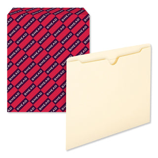 Manila File Jackets, 2-Ply Straight Tab, Letter Size, Manila, 100/Box - 