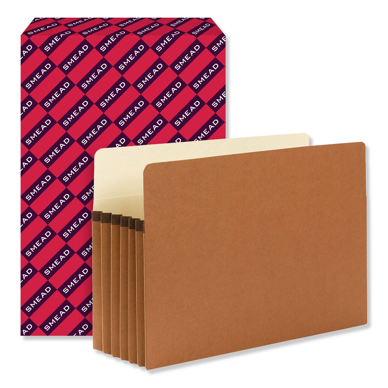 Redrope Drop Front File Pockets, 5.25" Expansion, Legal Size, Redrope, 50/Box - 
