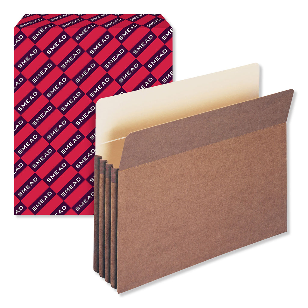 Redrope Drop Front File Pockets, 3.5" Expansion, Letter Size, Redrope, 25/Box - 