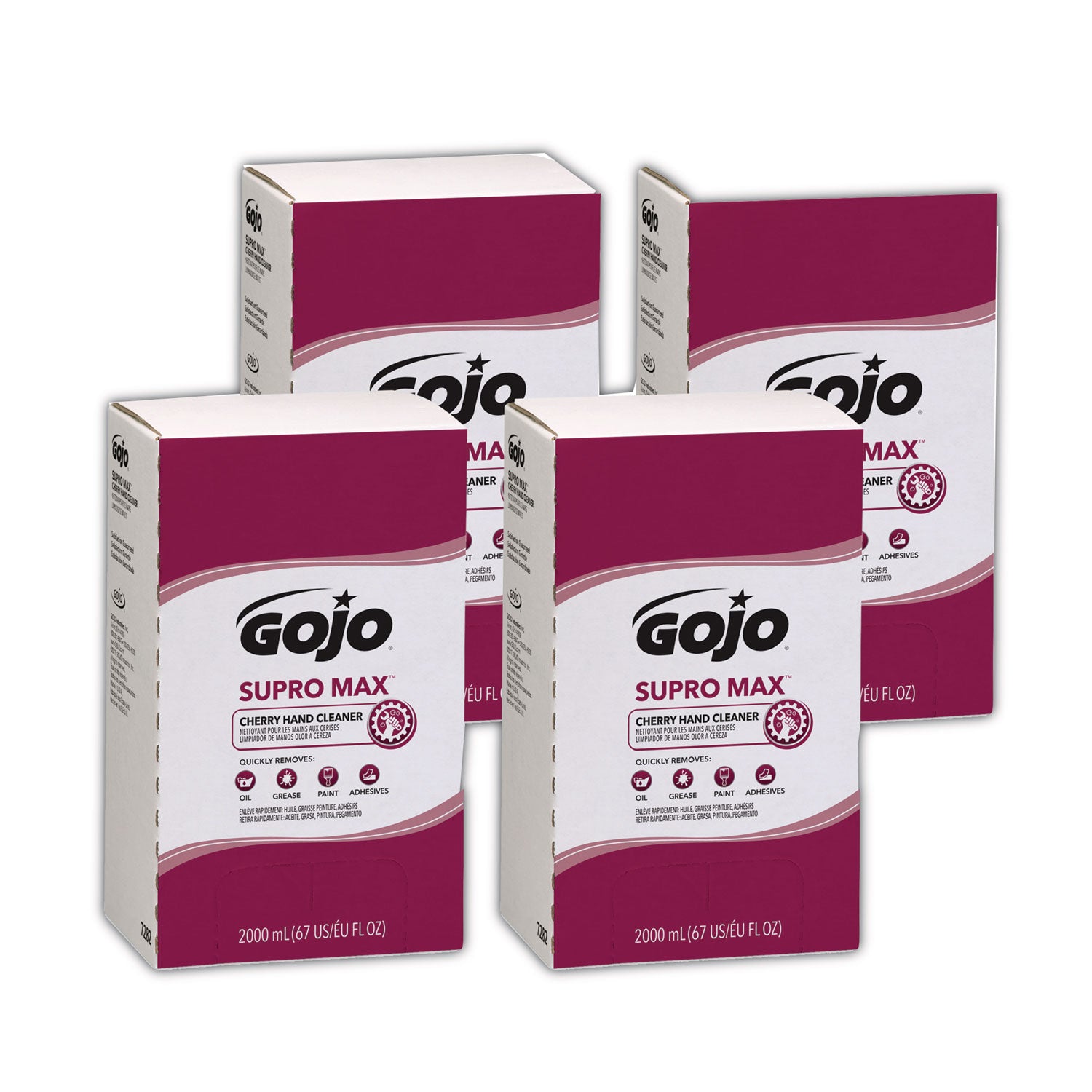 SUPRO MAX Hand Cleaner, Cherry, 2,000 mL Refill, 4/Carton