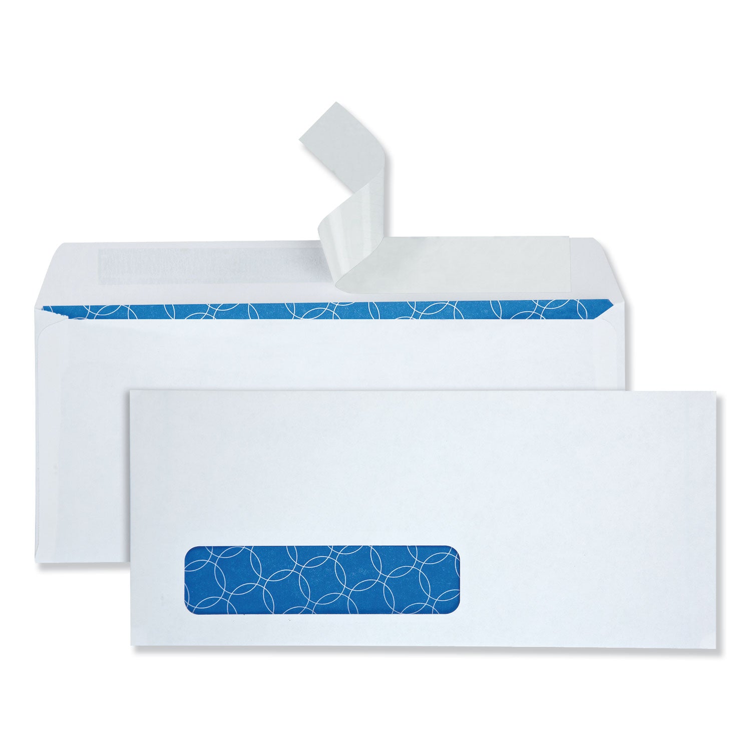 Security Envelope, Address Window, #10, Commercial Flap, Redi-Strip Adhesive Closure, 4.13 x 9.5, White, 500/Box - 