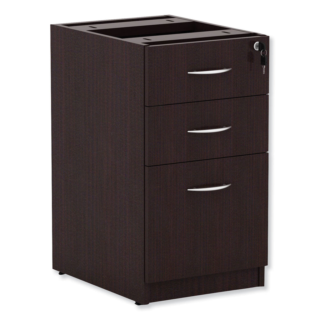 Alera Valencia Series Full Pedestal File, Left/Right, 3-Drawers: Box/Box/File, Legal/Letter, Espresso, 15.63" x 20.5" x 28.5