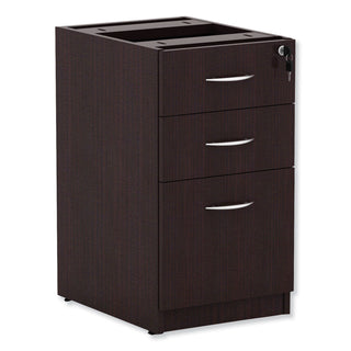 Alera Valencia Series Full Pedestal File, Left/Right, 3-Drawers: Box/Box/File, Legal/Letter, Espresso, 15.63" x 20.5" x 28.5