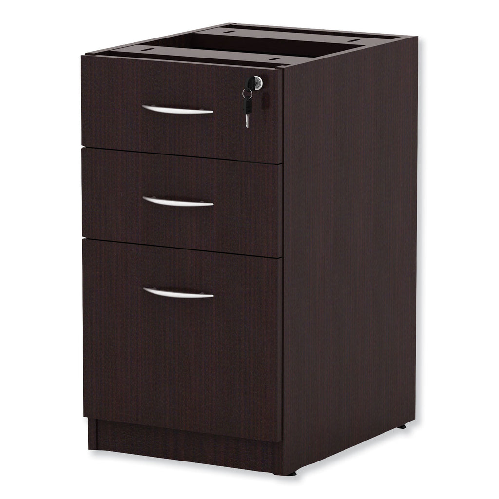 Alera Valencia Series Full Pedestal File, Left/Right, 3-Drawers: Box/Box/File, Legal/Letter, Espresso, 15.63" x 20.5" x 28.5